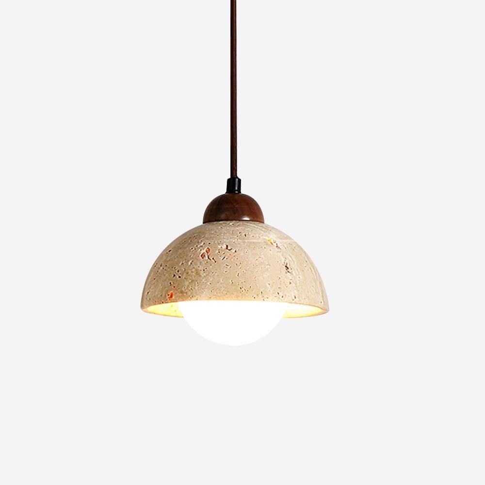 Gele travertijn hanglamp in Wabi-Sabi-stijl HL735