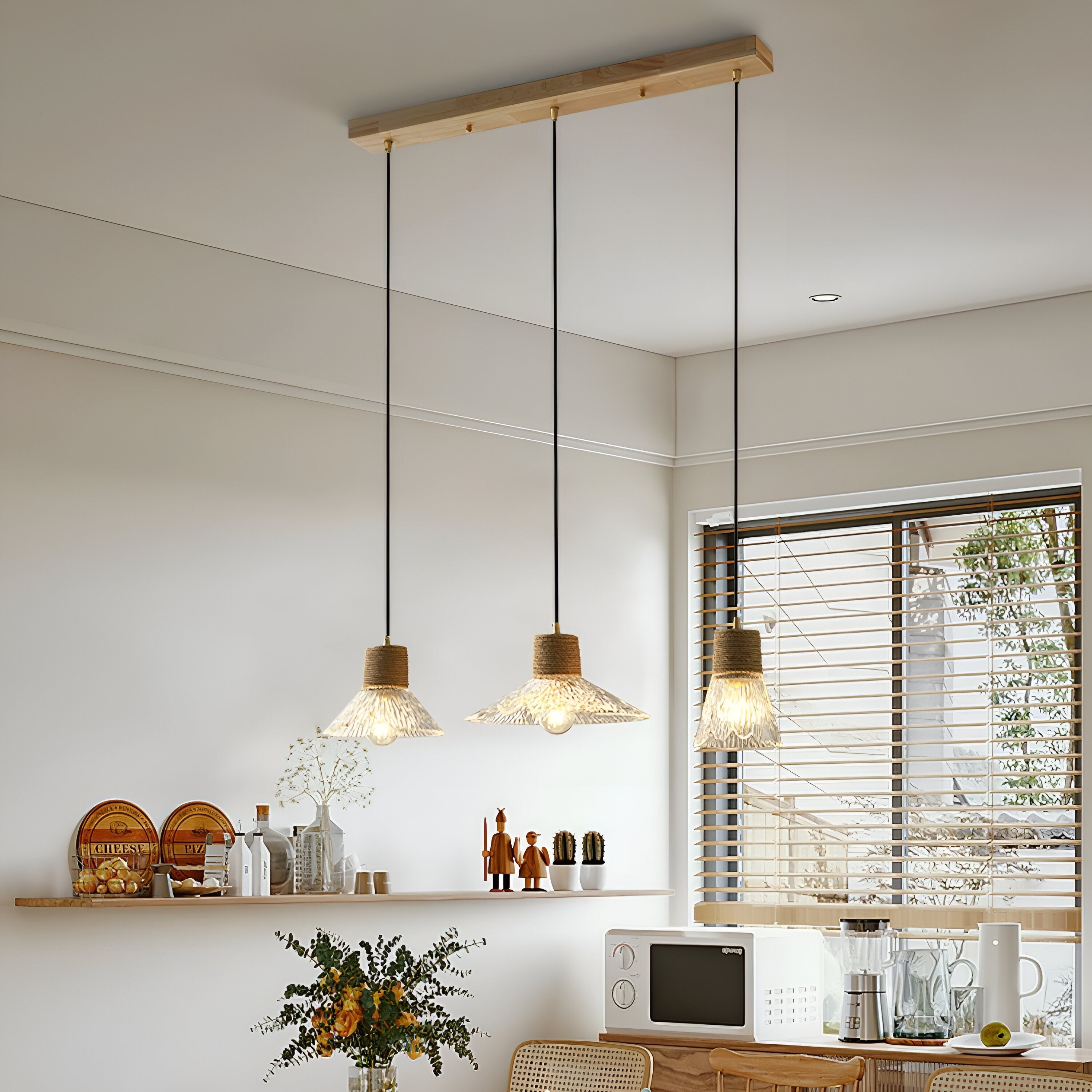 Nordic henneptouw glazen hanglamp HL1209