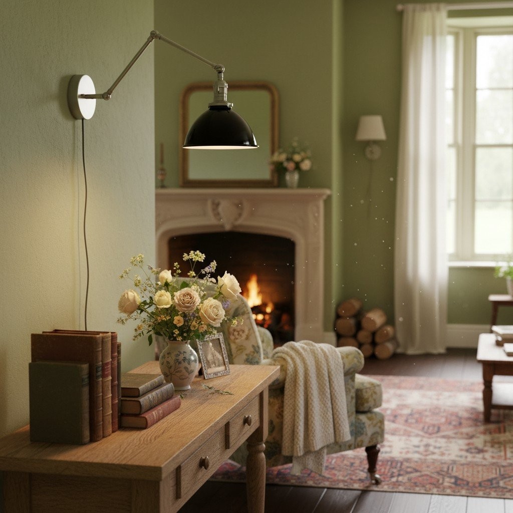 Conique metalen vintage industriële wandlamp met zwenkarm - verstelbare koepelvormige kap voor studie HL1675