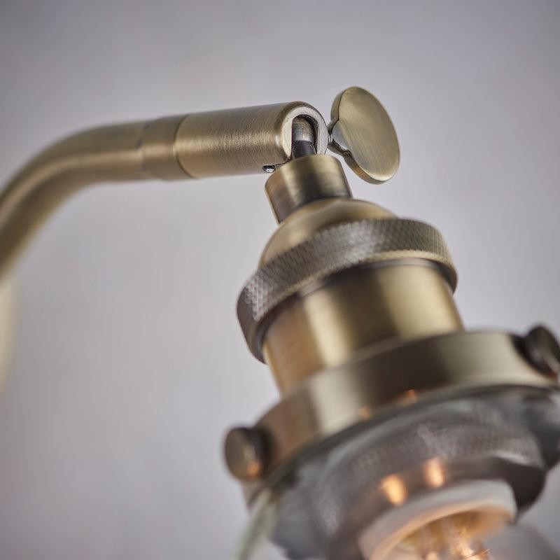 Verstelbare Hansen messing wandlamp - helder glasontwerp HL1828