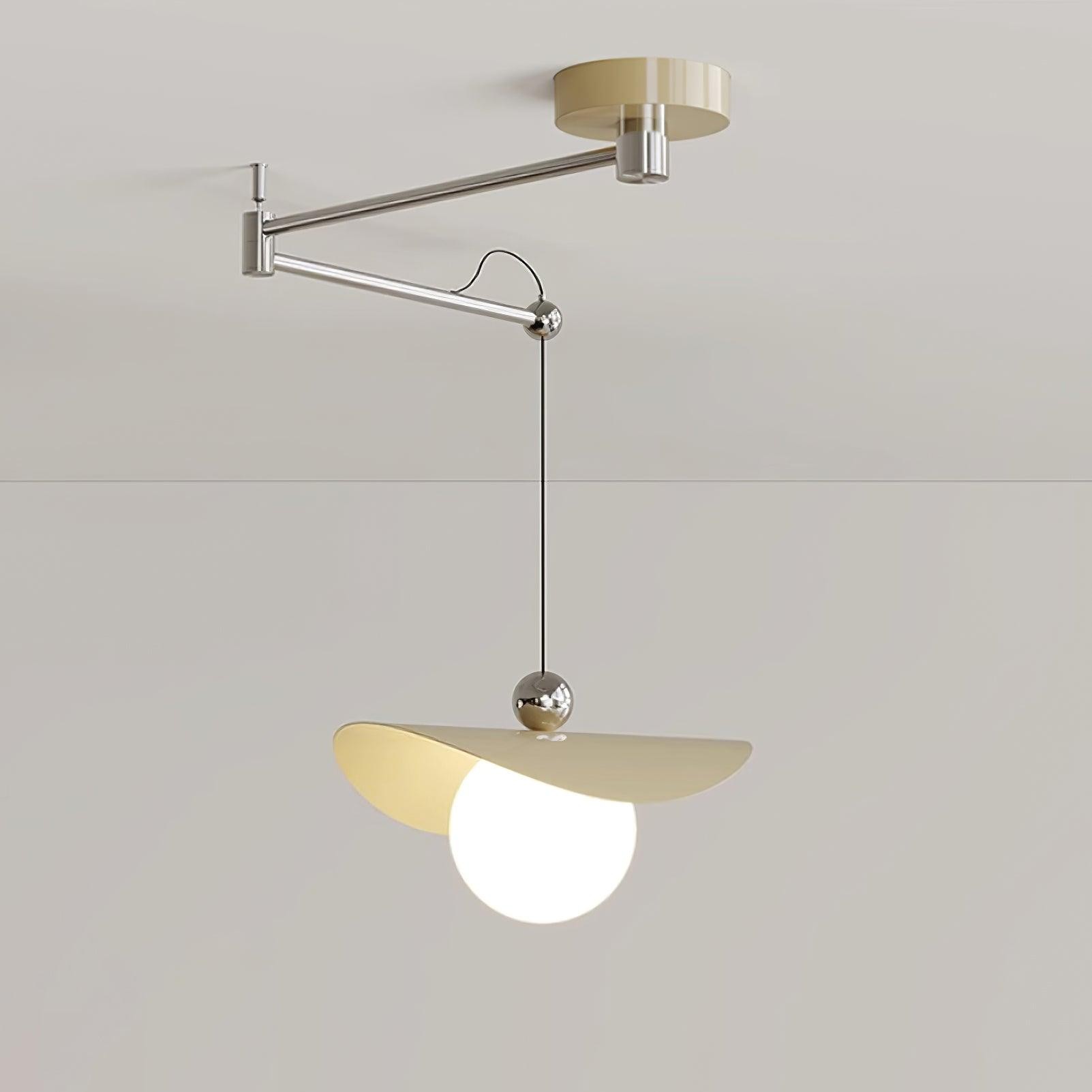 Eenvoudige verstelbare metalen hanglamp met zwenkarm HL990