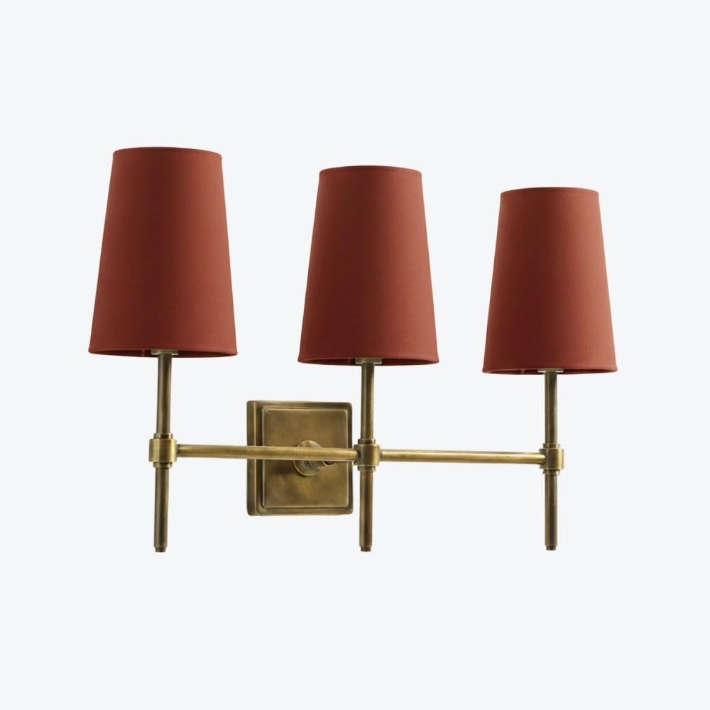 Derlina Witte Linnen Wandlamp – Retro Metalen Verlichtingsarmatuur met Meerdere Hoofden HL1433