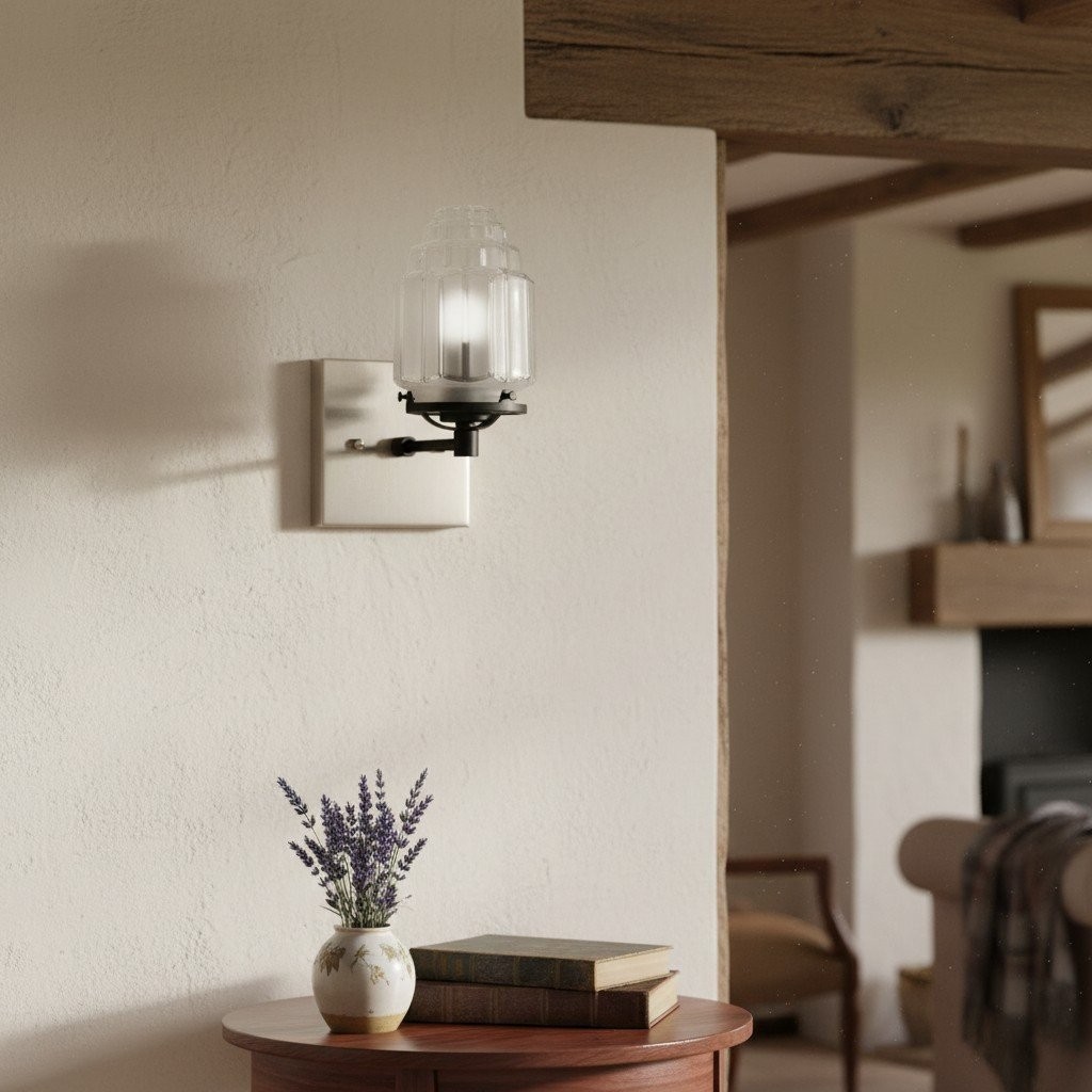 Tierlux Glazen Art Deco Wandlamp - Glazen Gematteerde Bollen met Wolkenkrabberbol HL1656