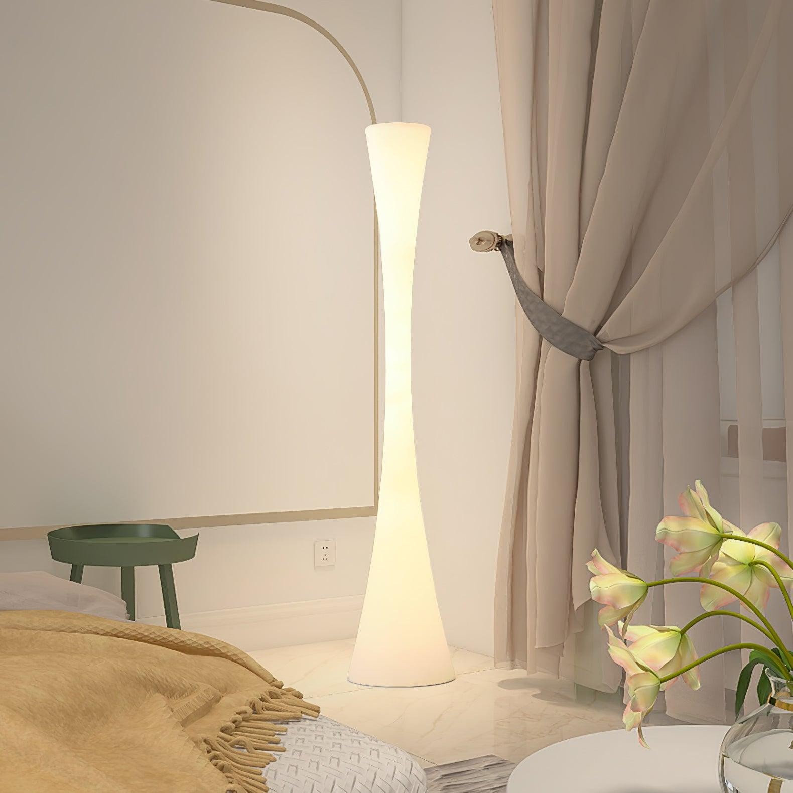 Romantische eenvoudige witte kolomvloerlamp HL997