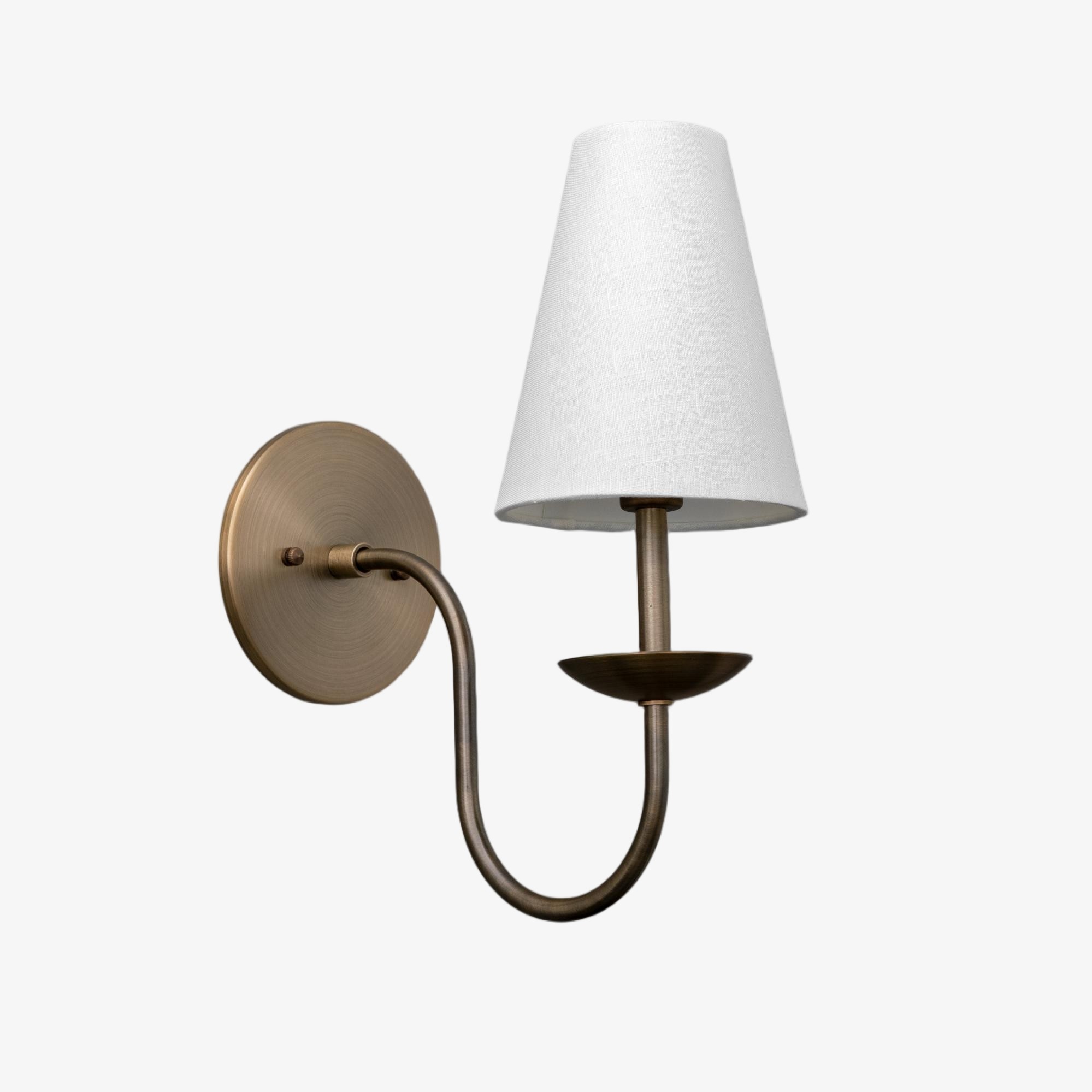 Curva Metalen Witte Linnen Wandlamp - Klassieke Messing Wandlamp voor Slaapkamers HL1760