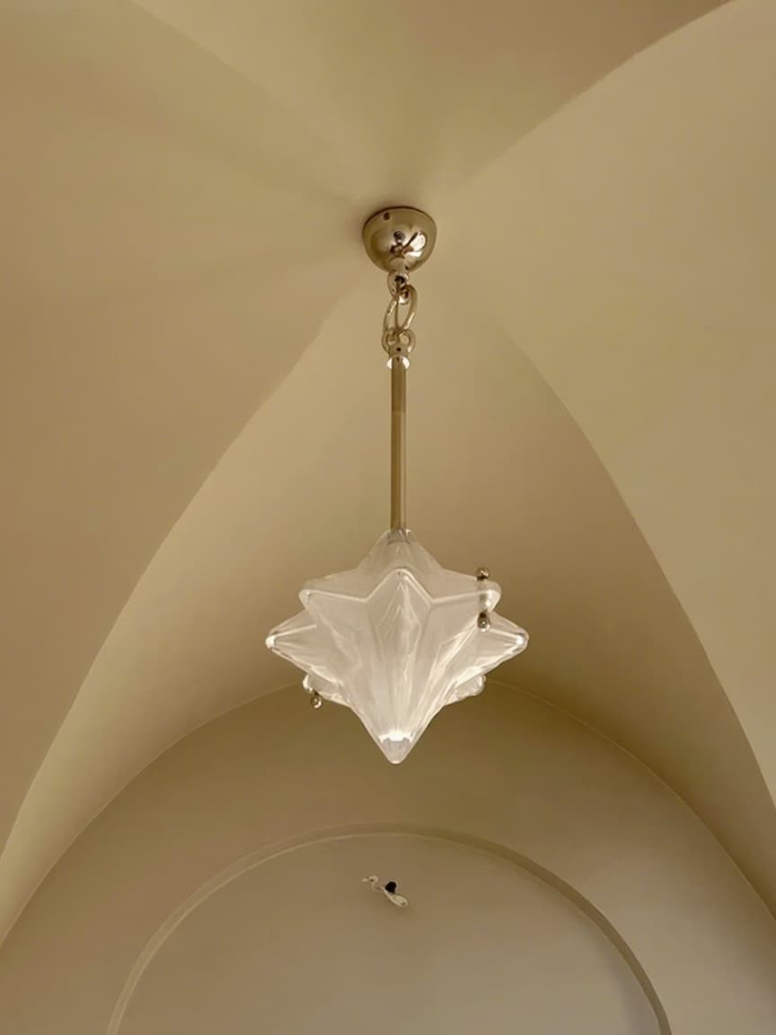 Art Deco Astris Elara Star hanglamp - hanglamp van matglas met geometrische stijl HL1792