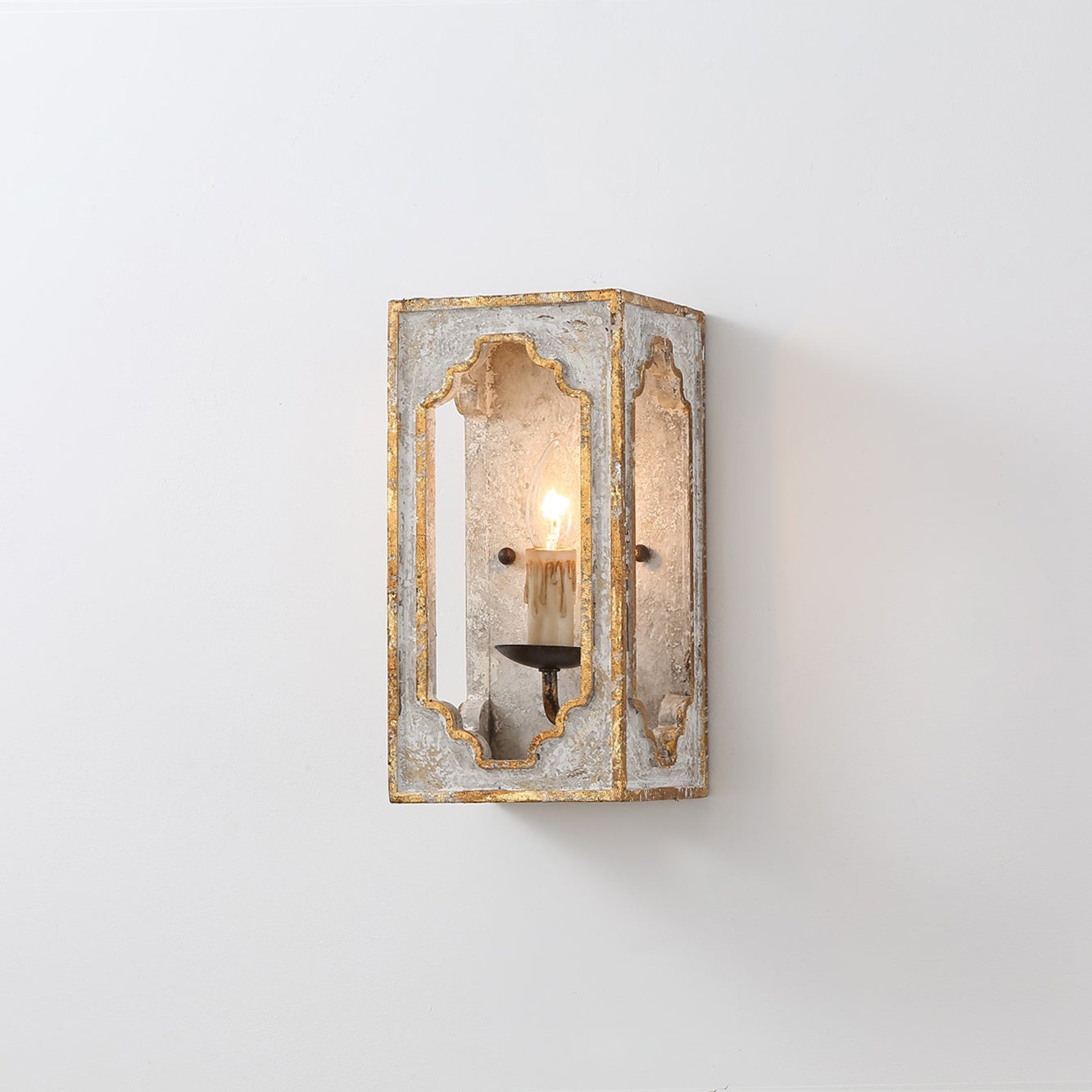 Boho rustieke kubusvormige wandlamp HL3183