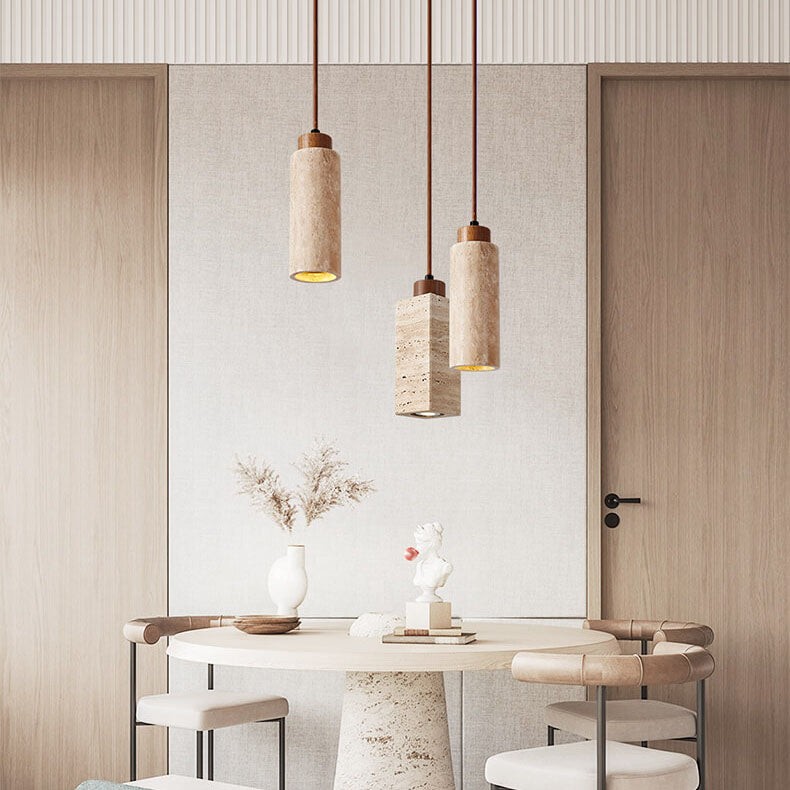 Wabi Sabi hanglamp van massief hout en steen HL971