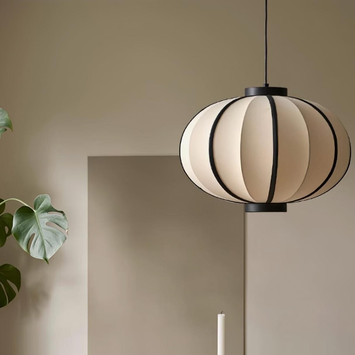 Minimalistische zwart-witte lantaarn hanglamp HL816