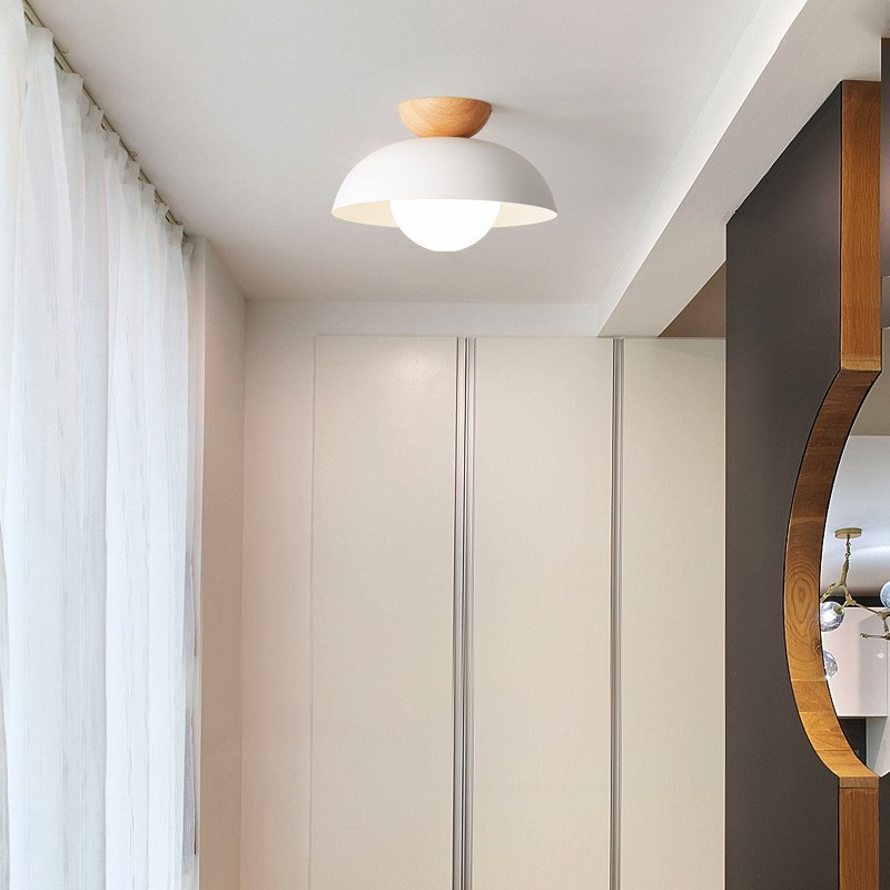 Moderne semi bloemknop houten plafondlamp HL188