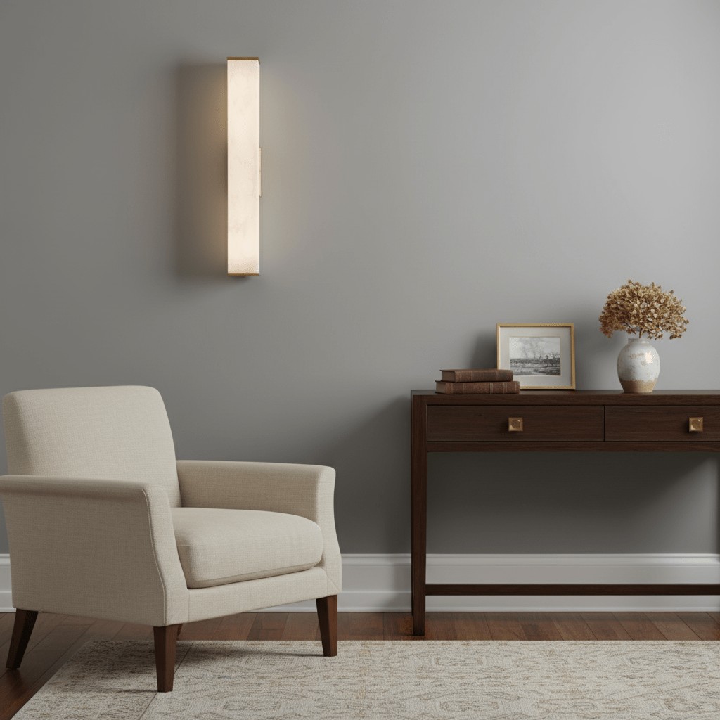 Kubusvormige albasten wandlamp HL2951