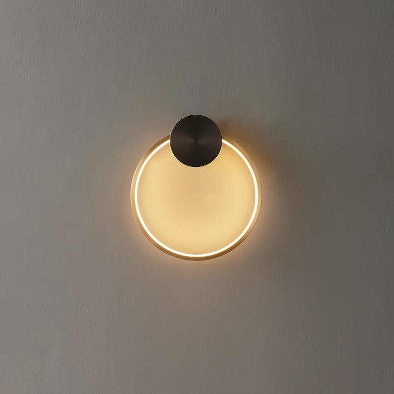 Minimalistische creatieve eenvoudige messing ronde LED-wandlamp HL776