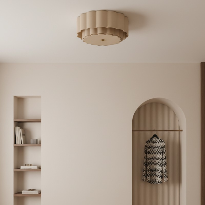 Velune Retro Stoffen Bloem Plafondlamp - Vintage Stijl Plafondlamp voor Eetkamer en Hal HL2539