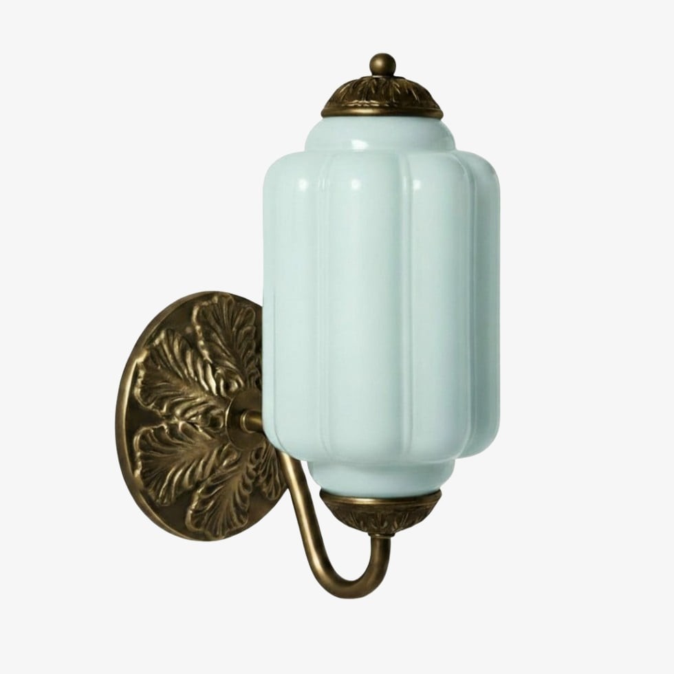 Eloise Messing Wandlamp – Elegante Melkglas Vintage Verlichting HL1652