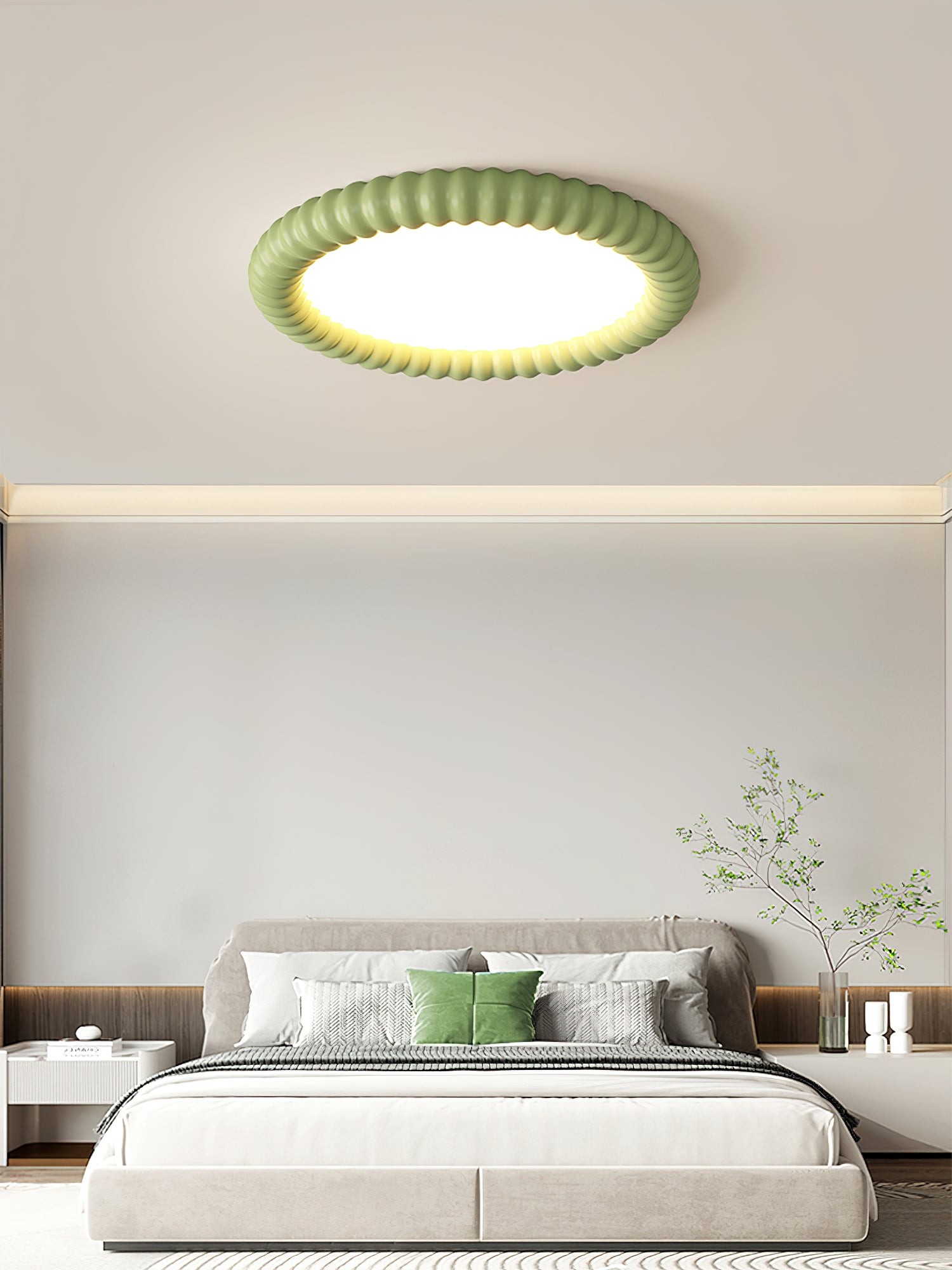 Crèmekleurige stijl rimpelring plafondlamp HL774