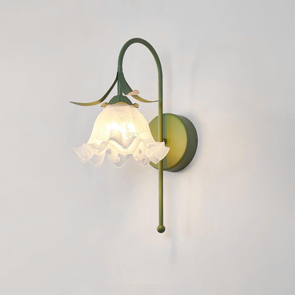 Franse crèmekleurige bloemenwandlamp HL582