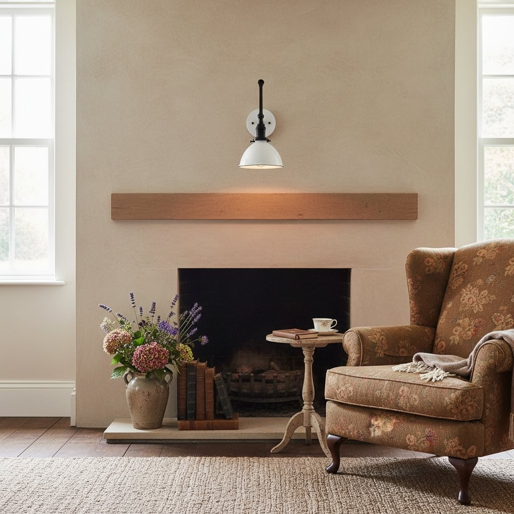 Conique metalen vintage industriële wandlamp met zwenkarm - verstelbare koepelvormige kap voor studie HL1675