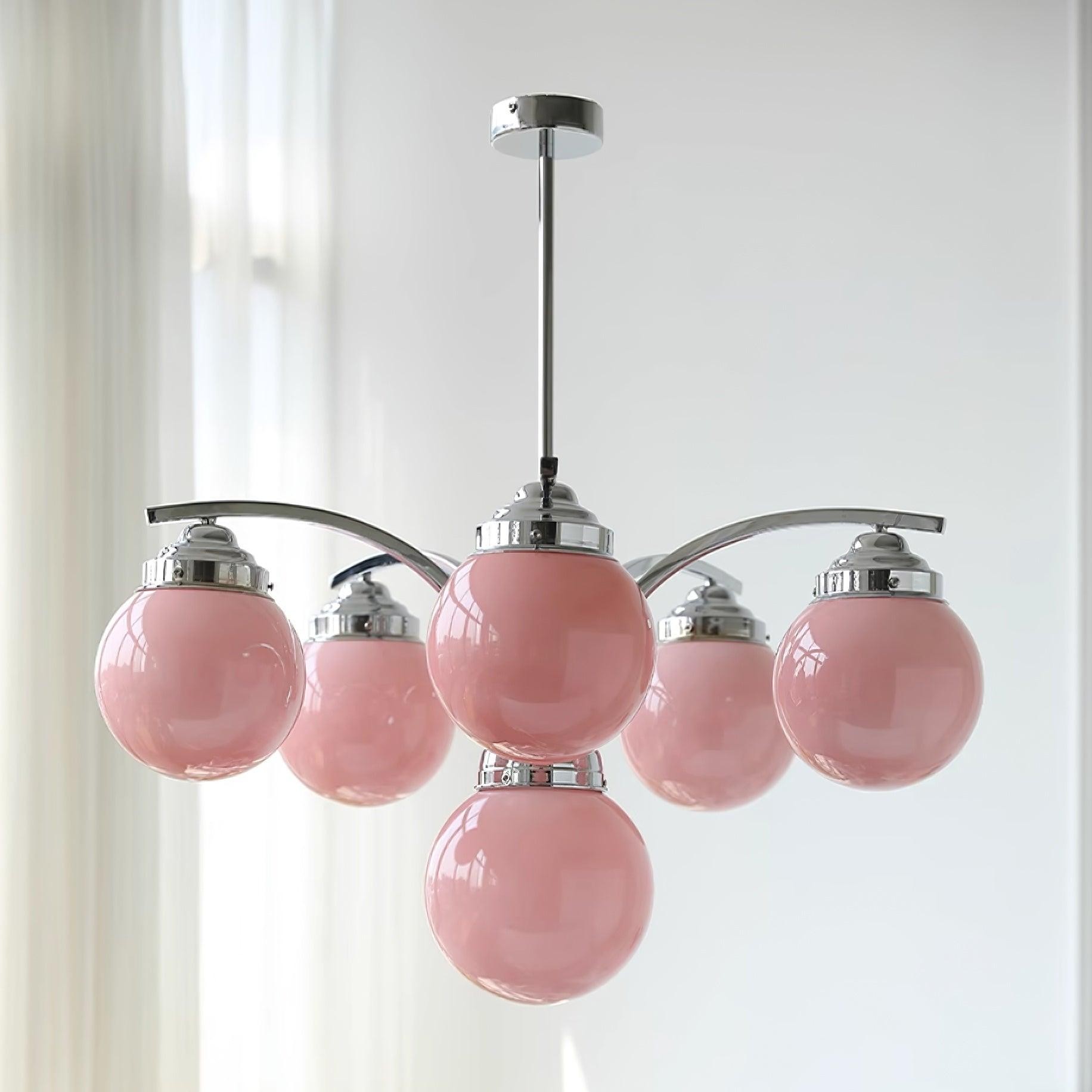 Franse elegante glazen bolvormige kroonluchter HL813