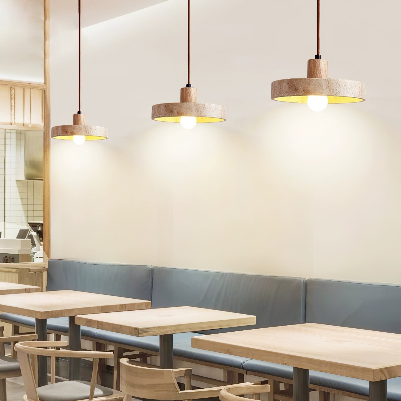 Nordic Travertine schijfvormige hanglamp HL1113