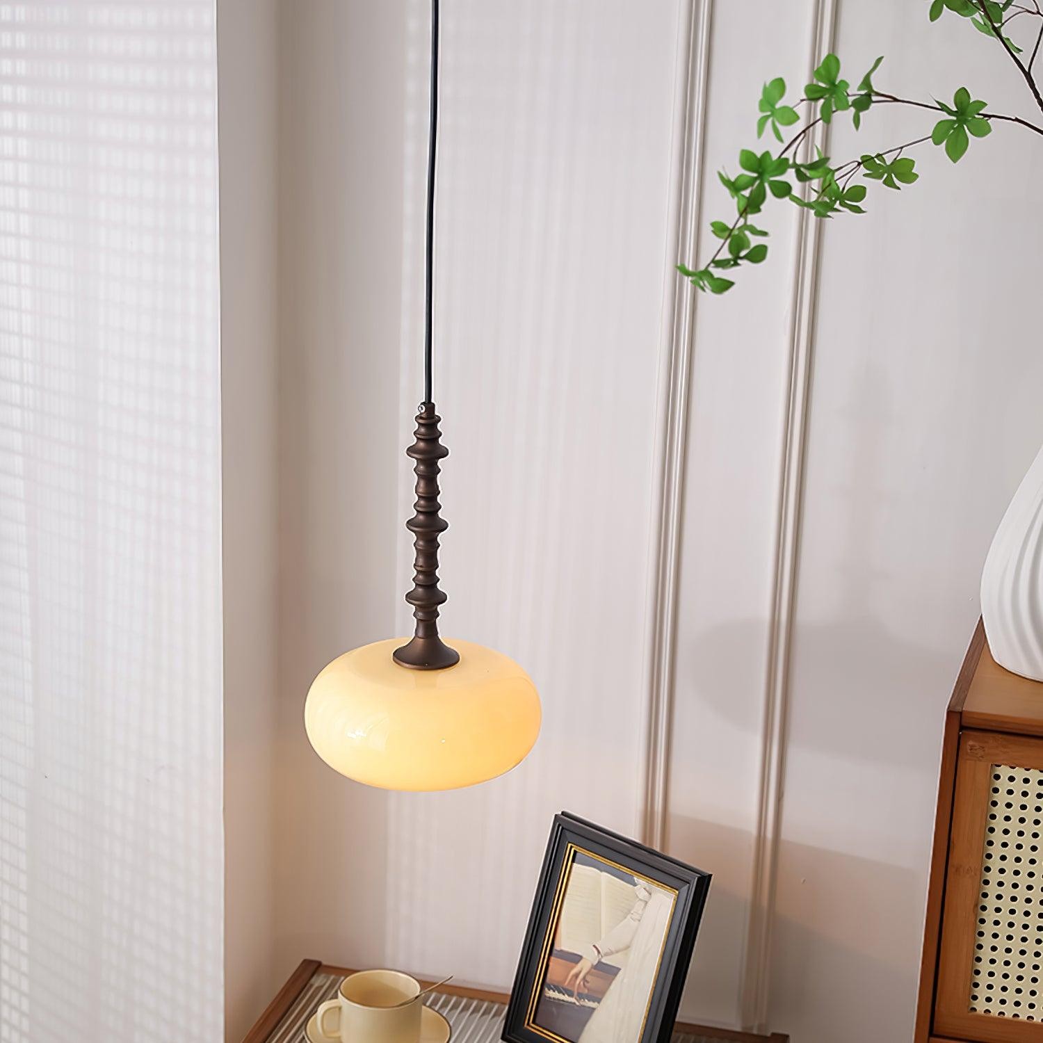 Moderne eenvoudige crèmekleurige gladde kleine hanglamp HL451
