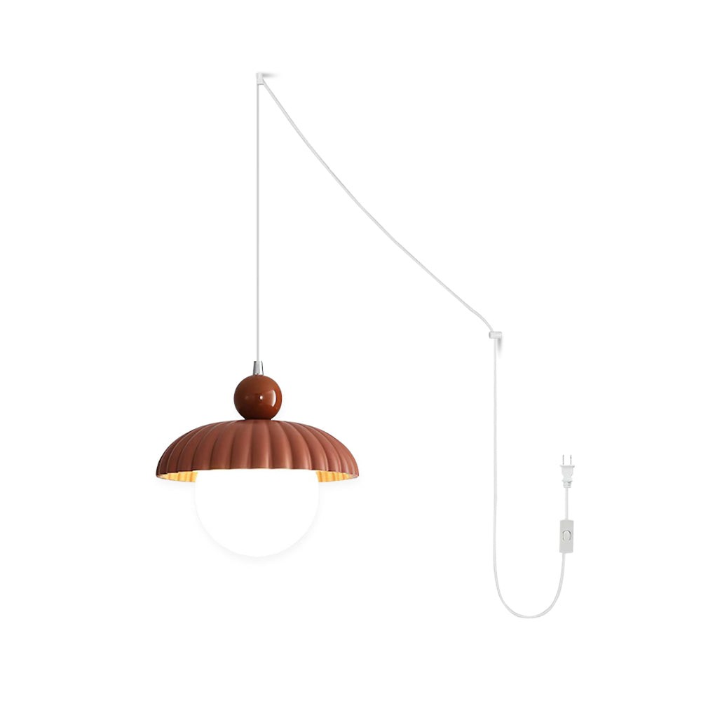 Creatieve bolvormige strohoed verticale lijn hanglamp HL350