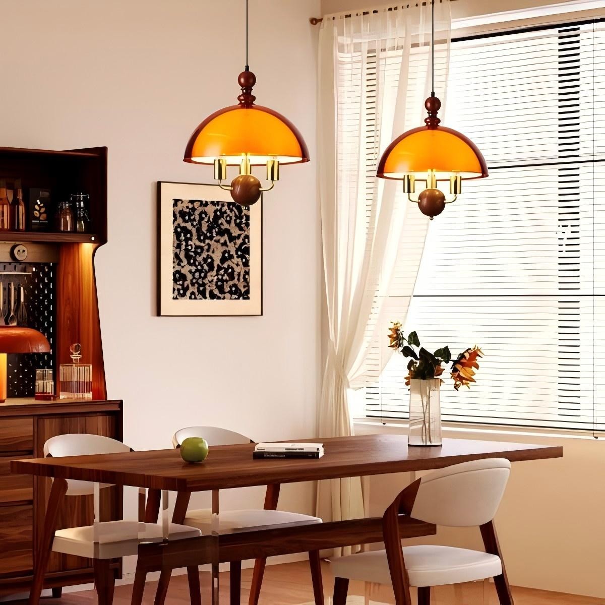 Middeleeuwse zonsondergang hanglamp - Acryl zwenkarmlamp HL1833
