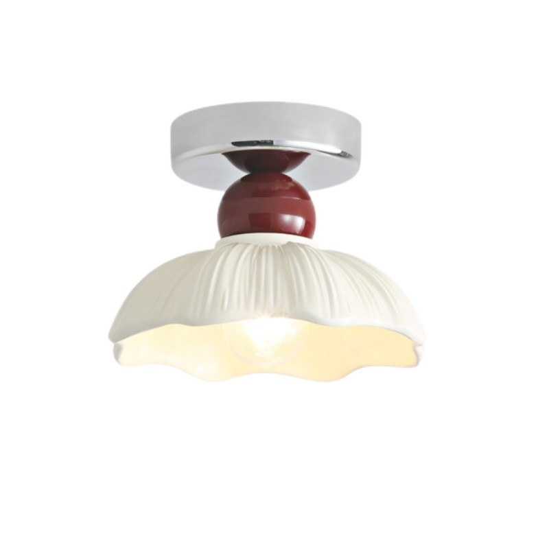 Nordic Retro Bloemblaadje Crème Plafondlamp HL229