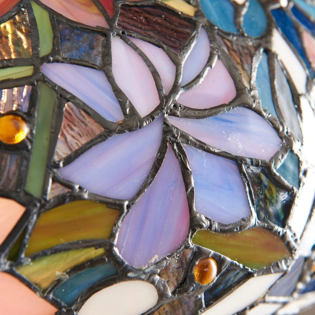 TF Sullivan Tiffany vloerlamp - bloemmotief in gebrandschilderd glas voor studeerkamer of woonkamer HL2057