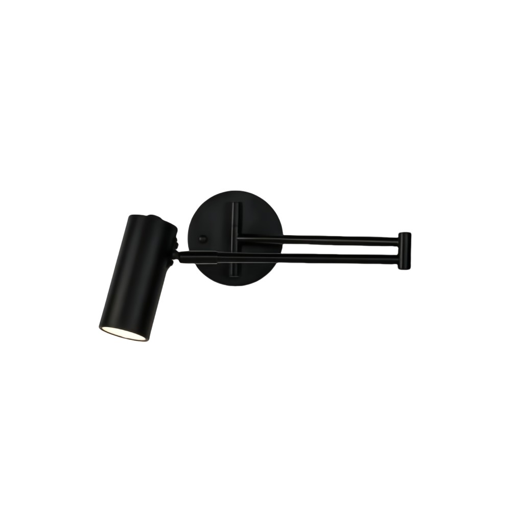Moderne metalen cilindervormige wandlamp met zwenkarm HL1076