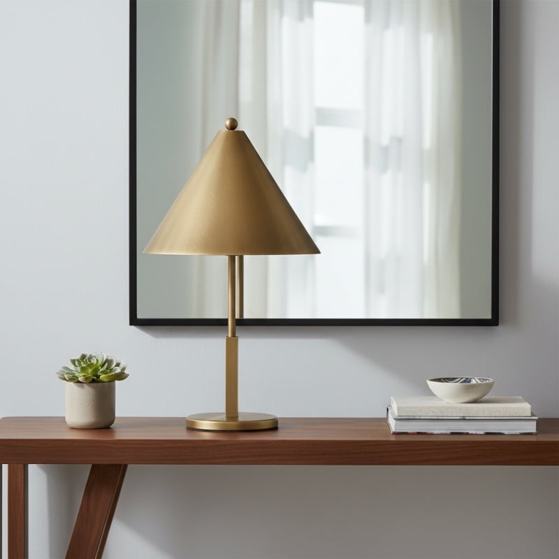 Aurecyl Tafellamp - Slanke, taps toelopende metalen tafellamp met vintage-look voor de woonkamer HL1853