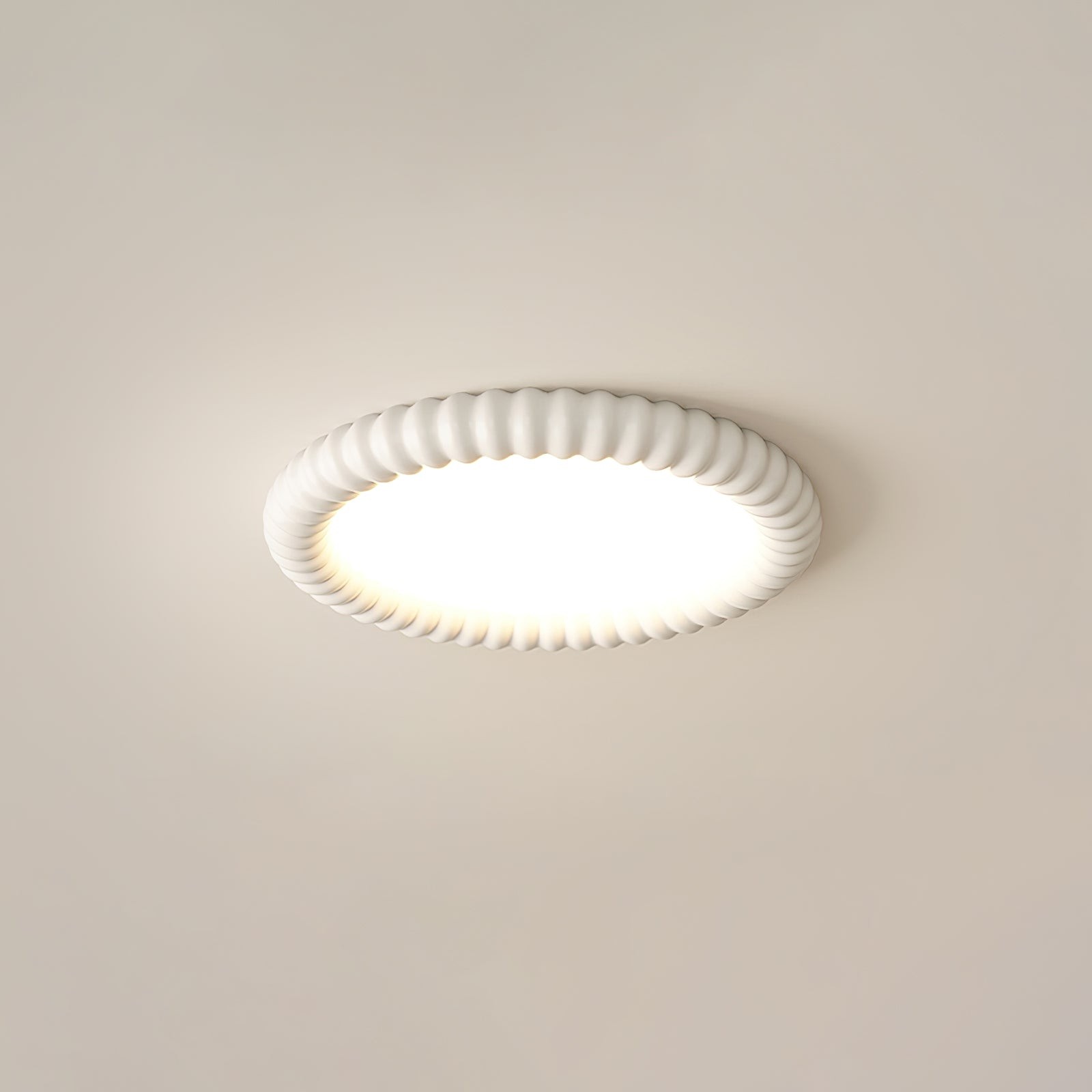 Crèmekleurige stijl rimpelring plafondlamp HL774