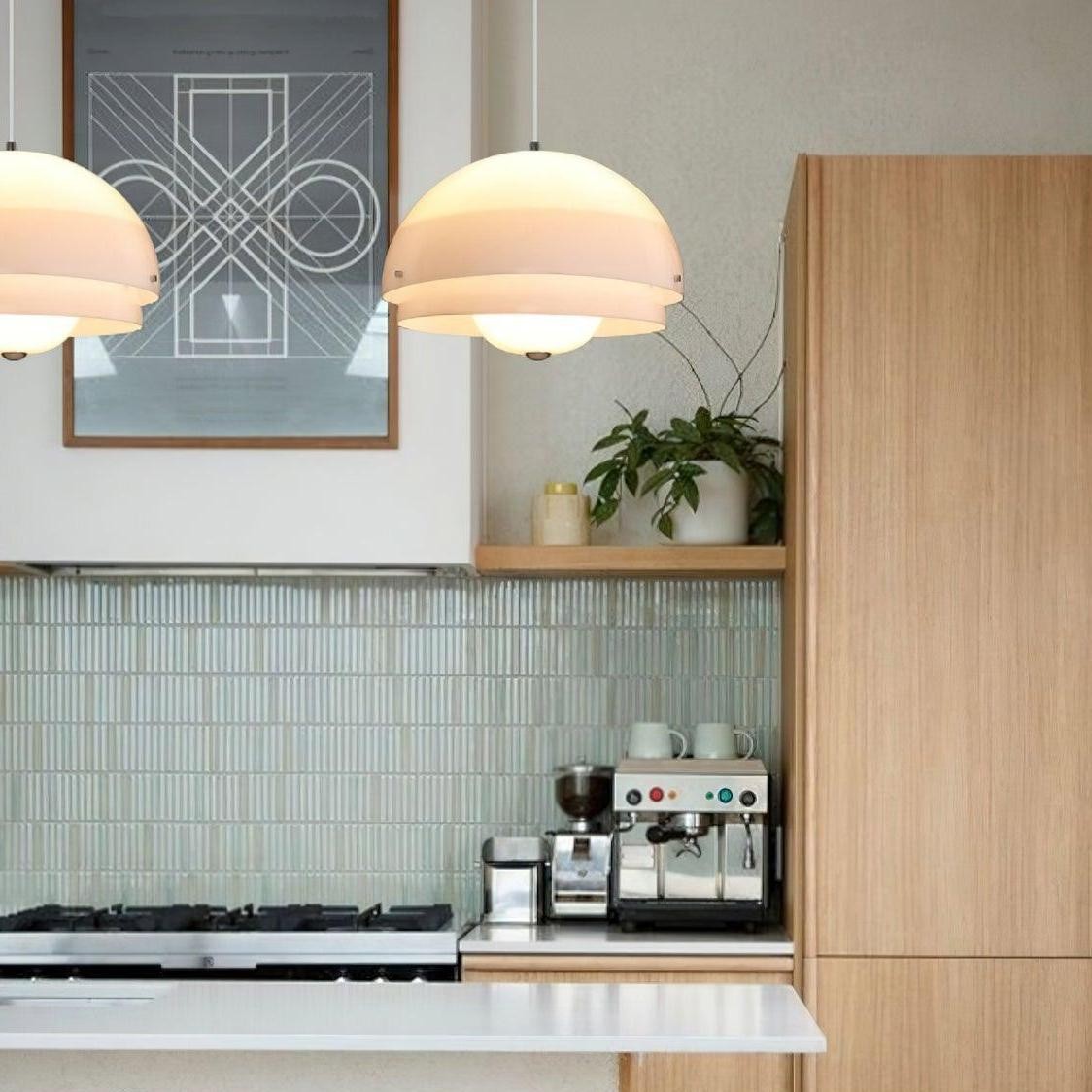 Moderne Melk Witte Multilagen Sferische Hanglamp HL309