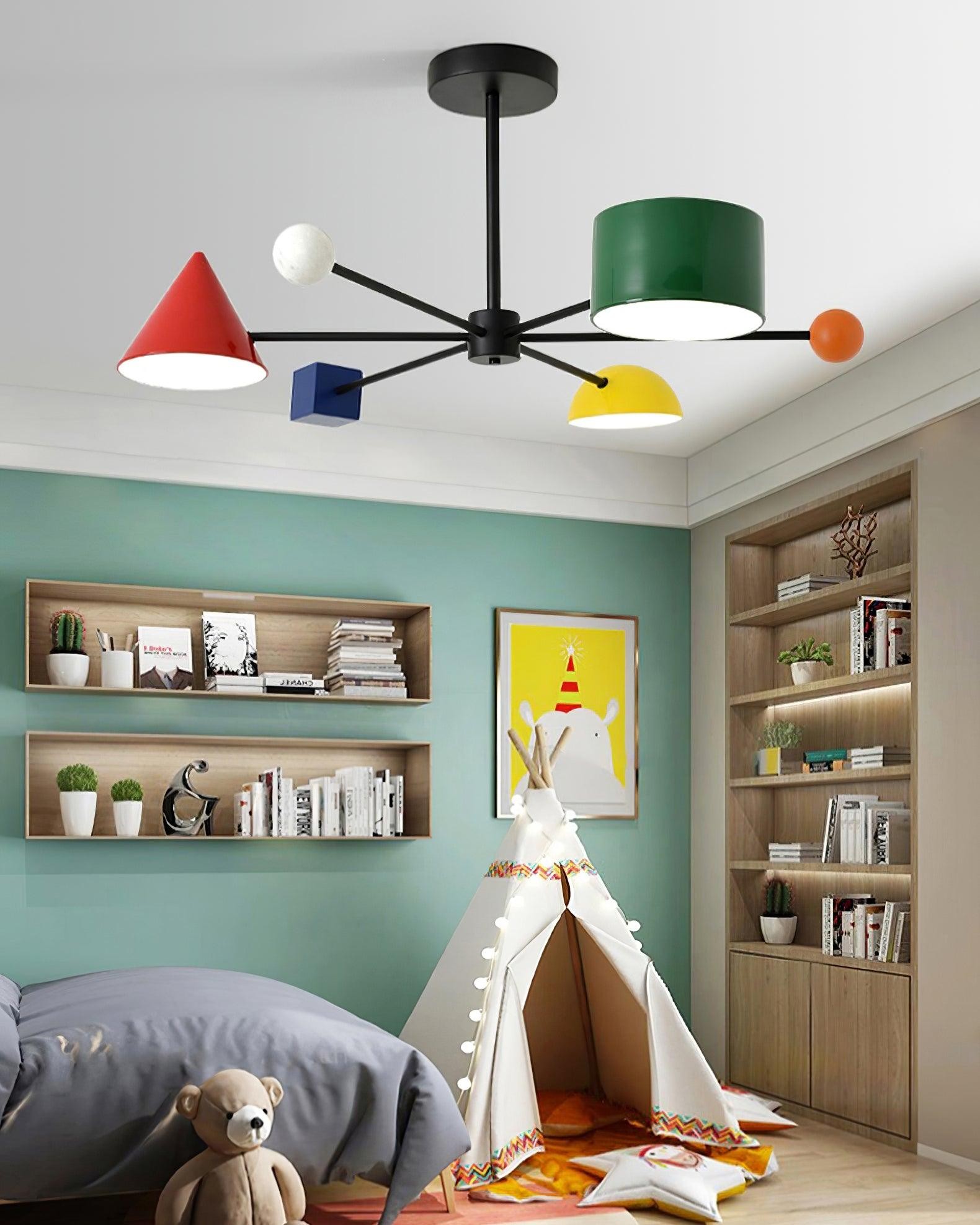Geometrische kleurrijke plafondlamp HL525