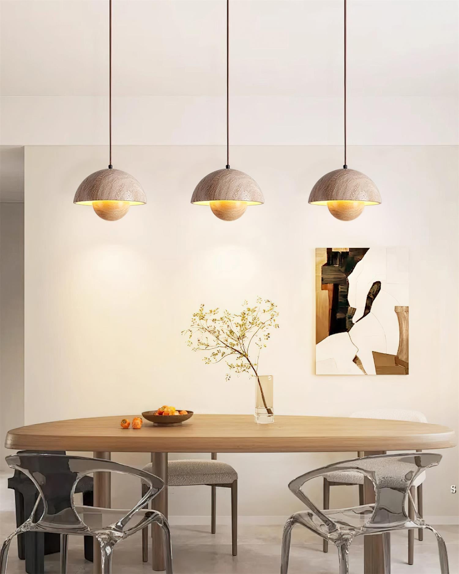 Hanglamp met natuurlijke travertijnbloemknop HL932