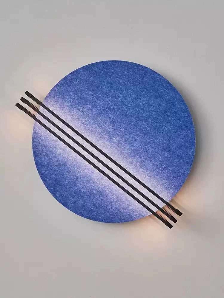 Abstracte wandlamp met zonsopgangmotief van vilt HL2934