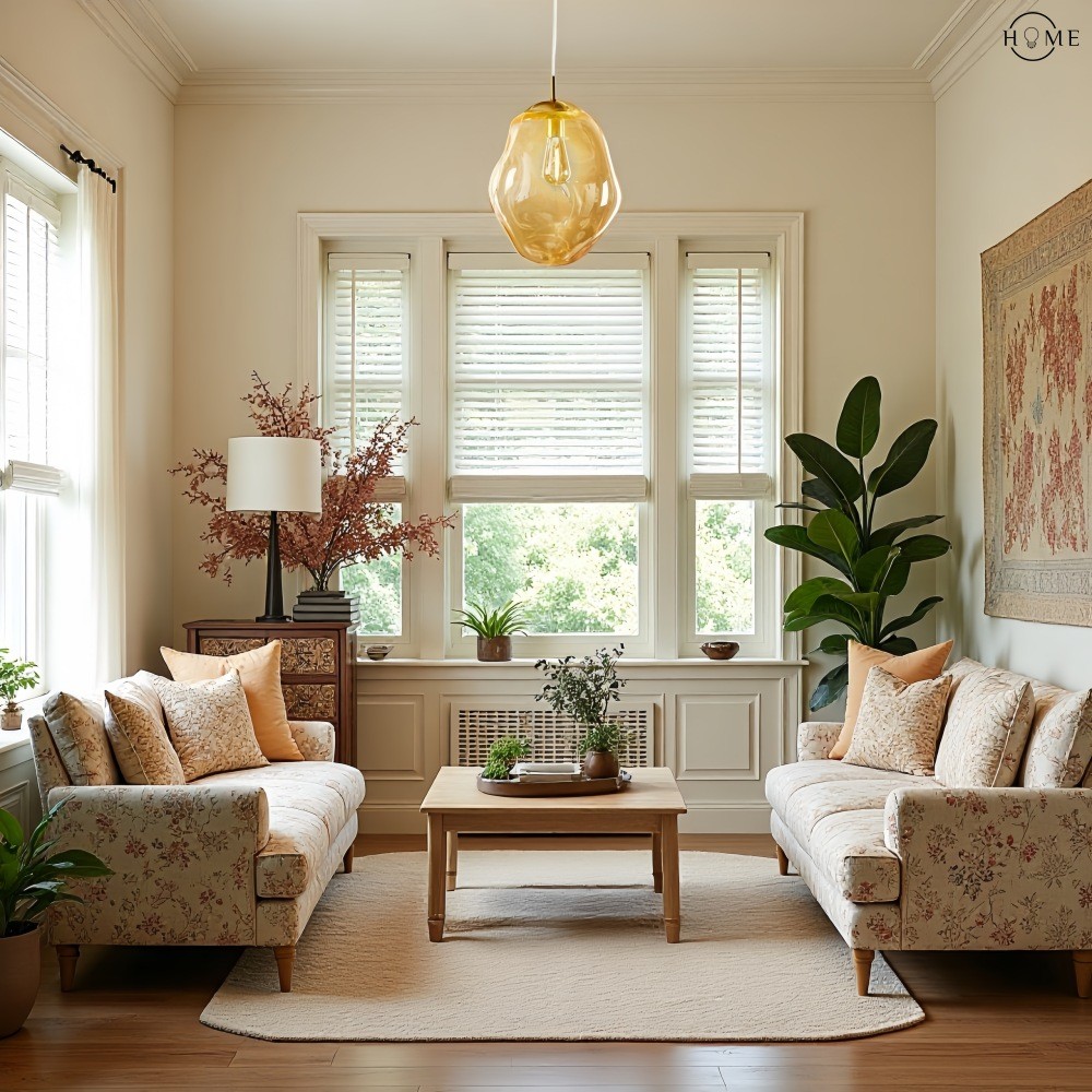 Amberkleurige Glazen Hanglamp - Modern Bolvormig Ontwerp HL1041