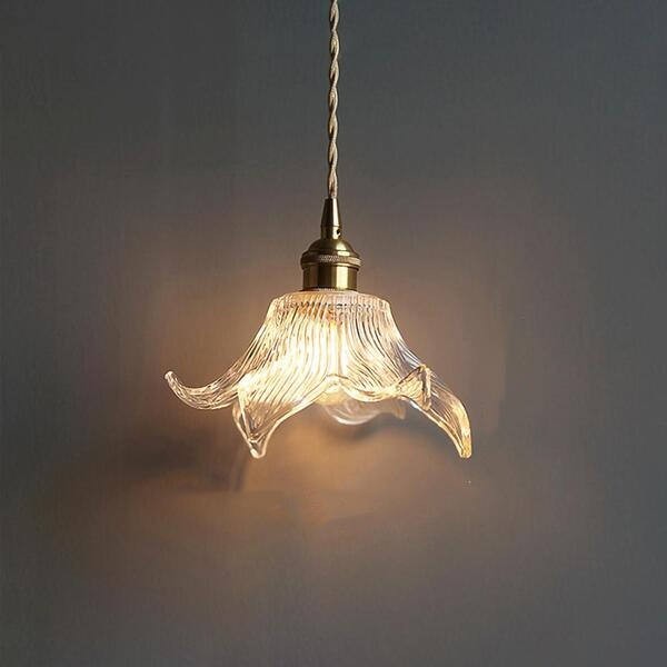 Antiek helder geribbeld glas Slaapkamer keuken hanglamp HL48