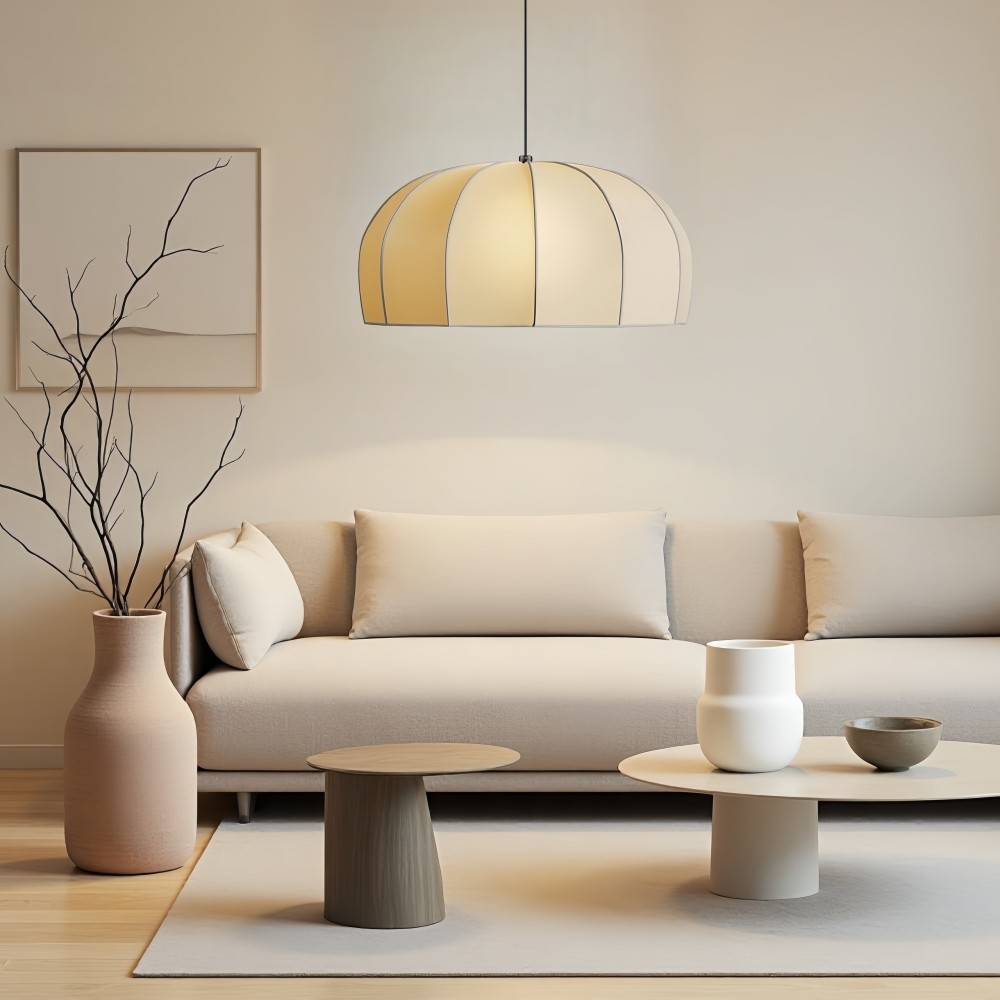 Hanglamp van zijdekoepel - elegante stoffen lamp voor eetkamer HL1323