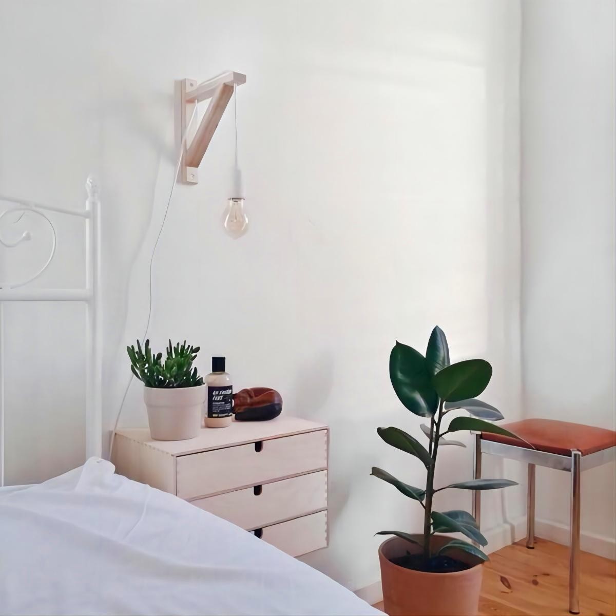 Minimalistische Houten Kooi Wandlamp HL56
