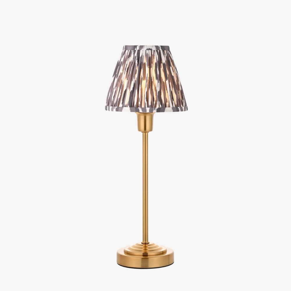 Bronzuno Tafellamp met Patroonstof - Messing of Bronskleurige Afwerking Modern-Boheemse Nacht- & Woonkamerlamp HL2152