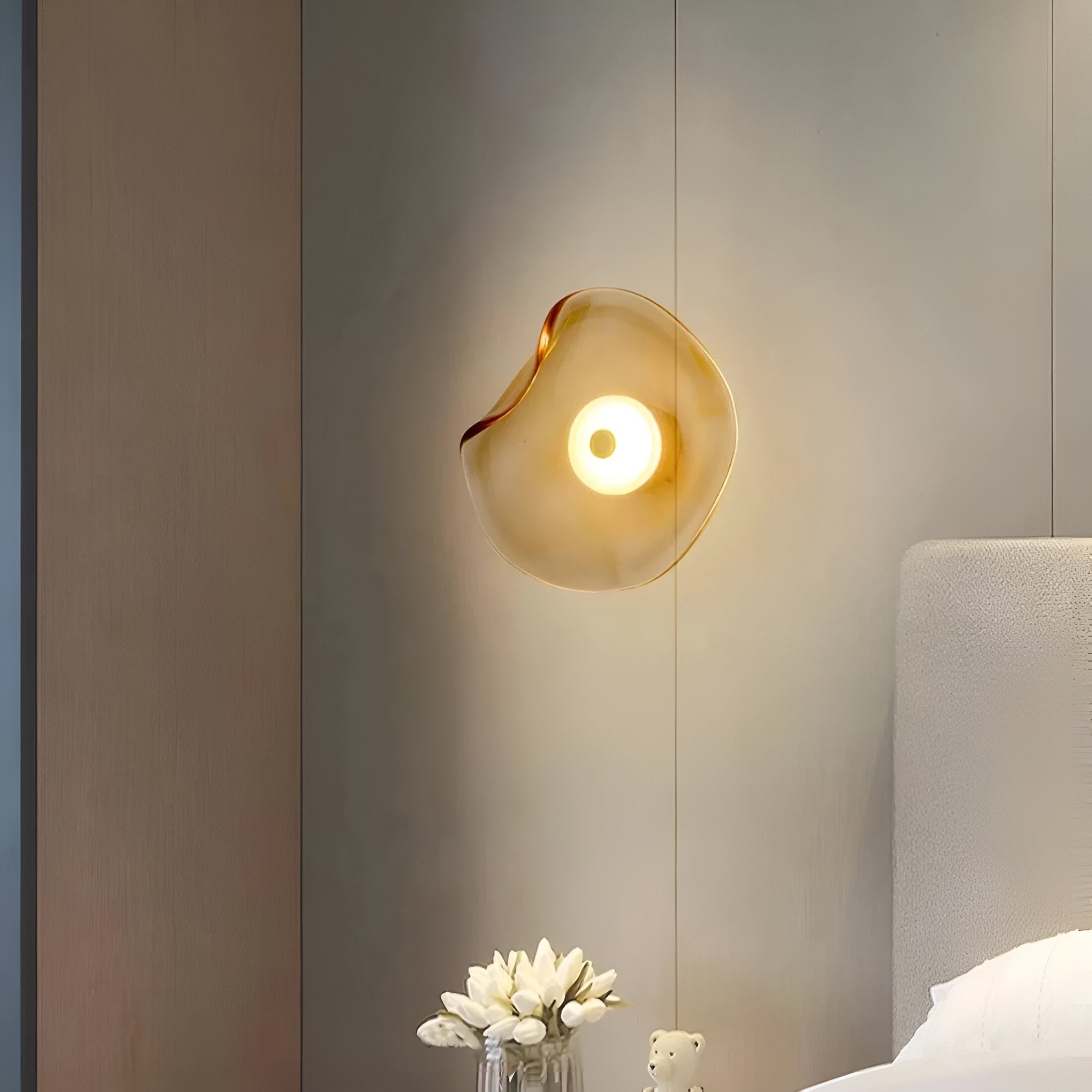 Nordic gebogen glazen Japanse stijl glazen stenen LED wandlamp HL1294