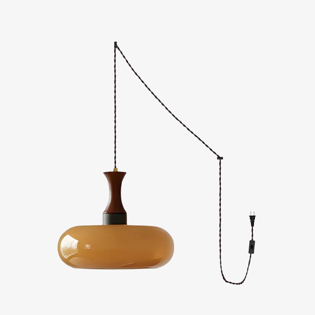 Velora Scandinavische hanglamp in boerderijstijl met glazen kap, modern ontwerp met stekker HL2503