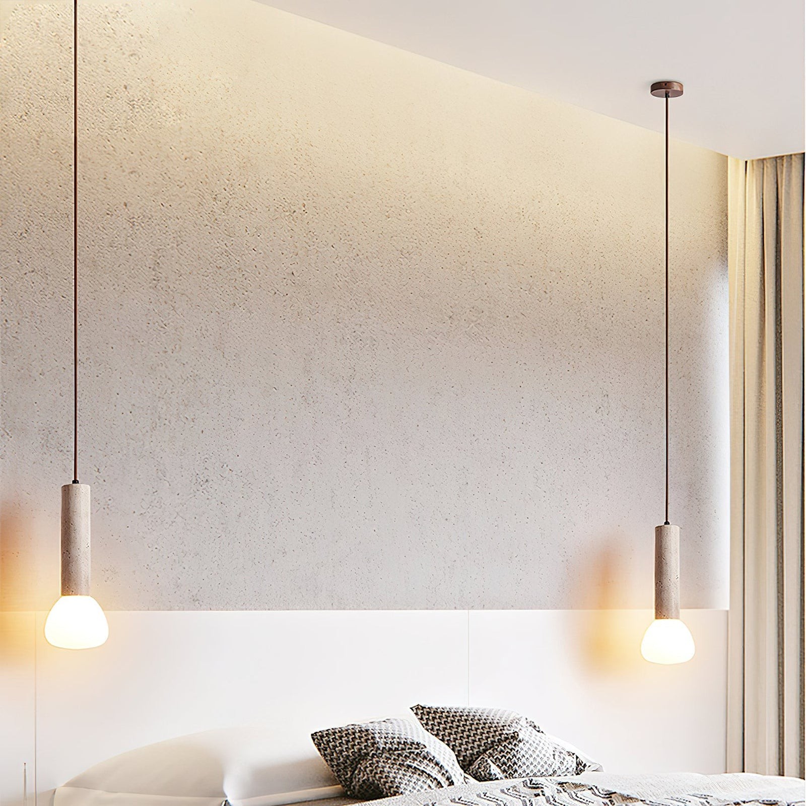 Elegante hanglamp in travertijncrème-stijl HL3473