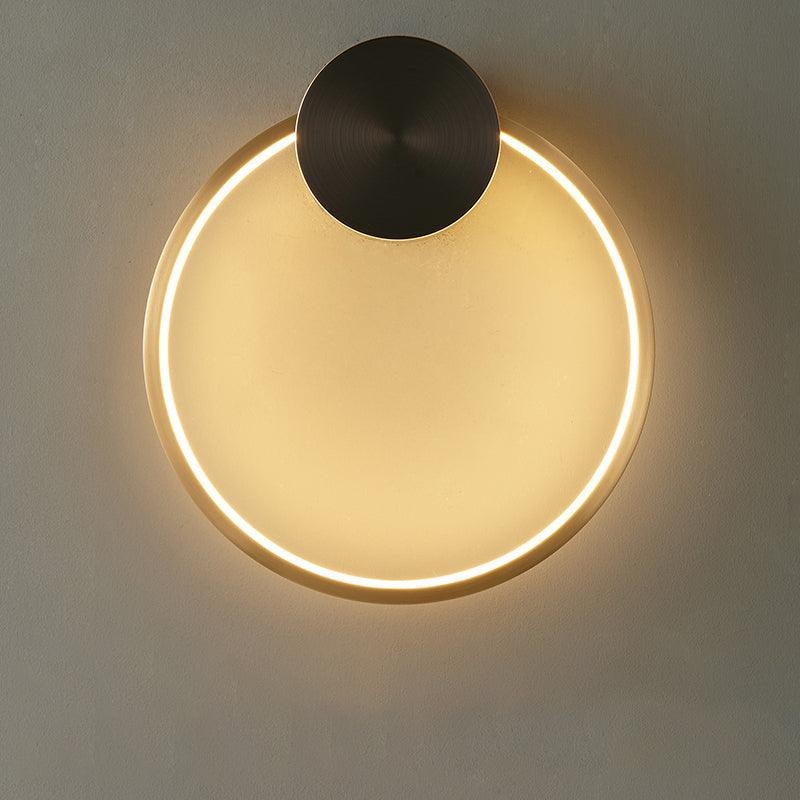 Minimalistische creatieve eenvoudige messing ronde LED-wandlamp HL776