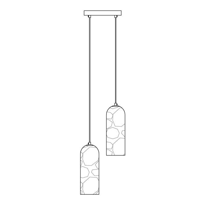 Luxe Albasten Cilinderstenen Hanglamp HL1059