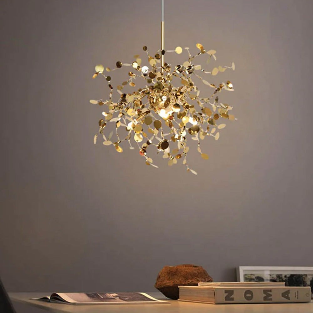 Moderne creatieve decoratieve bladroestvrijstalen hanglamp HL466