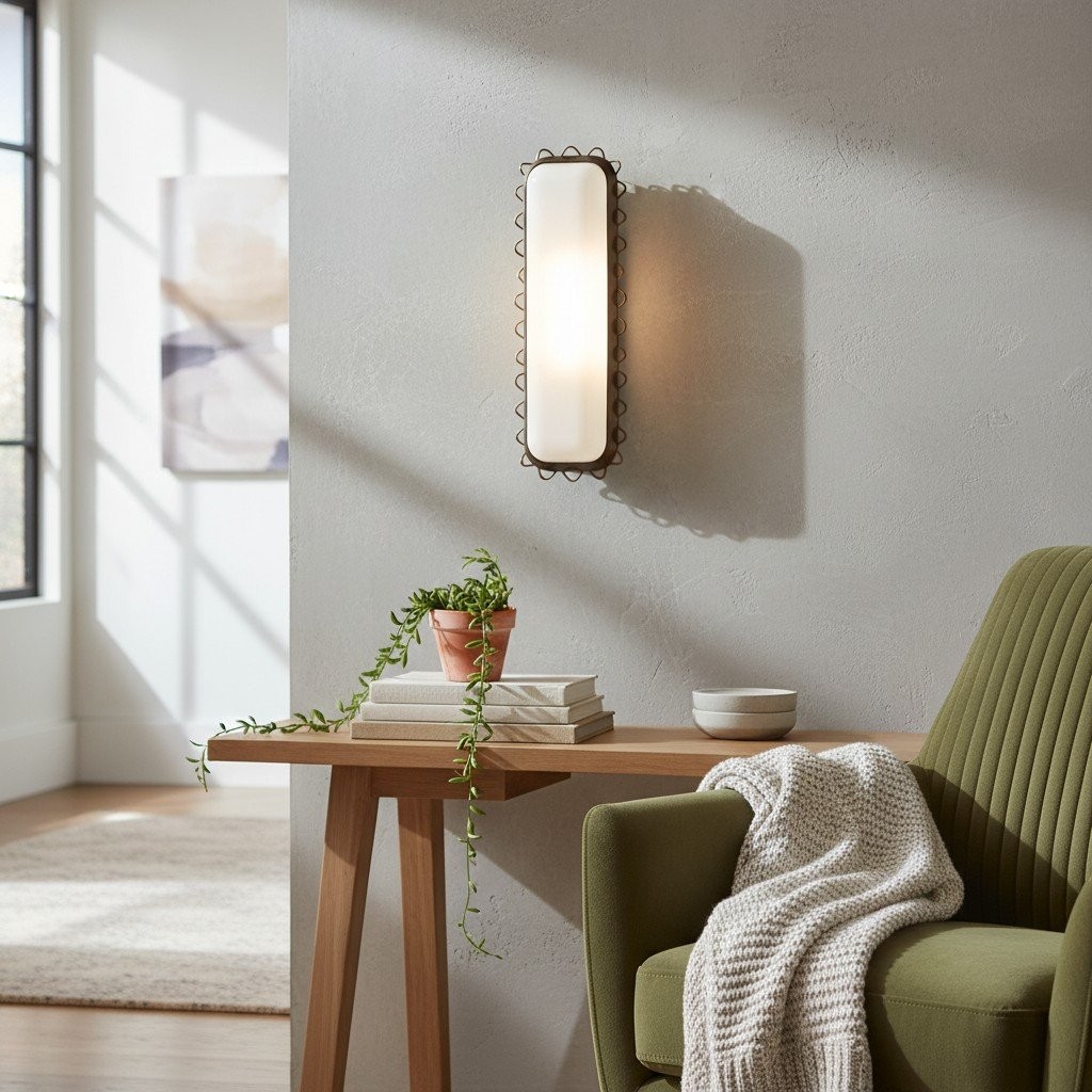 Glowvera wandlamp - Moderne wandlamp met golvend metalen frame en glazen kap voor de hal HL1862