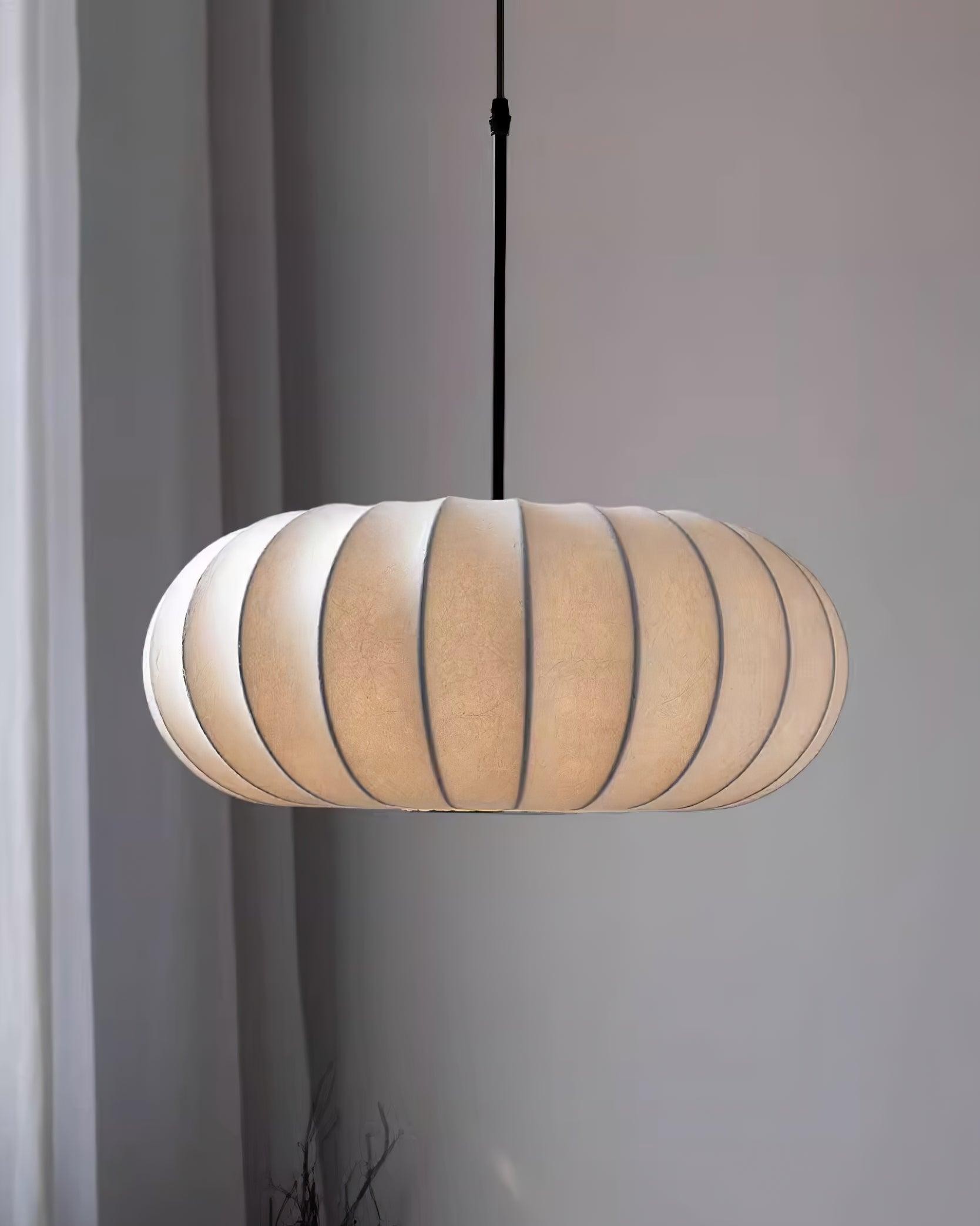 Eenvoudige Wabi-sabi witte lantaarn stoffen hanglamp HL852