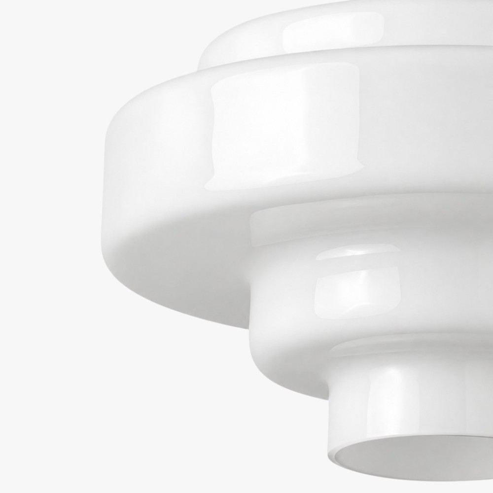 Koloro glazen plafondlamp - gelaagde, afgeronde lampenkap voor hal of garderobe HL3581