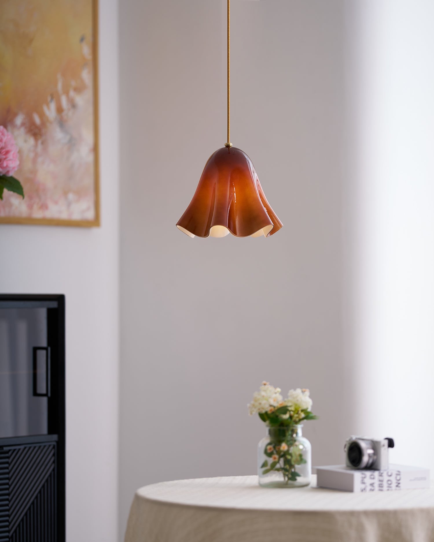 Bellina Artistieke Glazen Hanglamp - Moderne Bloei Geïnspireerde Hangende Plafondlamp HL1641